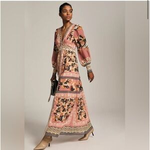 BNWT Anthropologie Vineet Bahl Long Sleeve Maxi Dress Size Medium